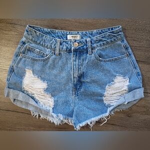 Forever 21 Blue Distressed Jean Shorts